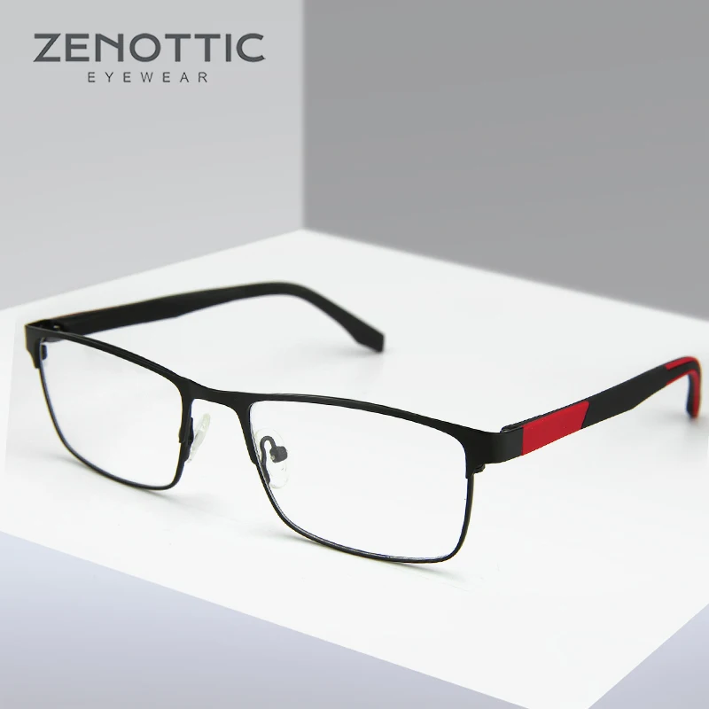 Stainless Steel Glasses Frame Men Square Myopia Prescription Eyeglasses