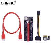Chipal 10Pcs VER009S Pcie Pci-E Riser Card 009S Pci Express 1X Om 16X Extention Adapter 0.6M 1M Usb 3.0 Kabel 4Pin 6Pin Power