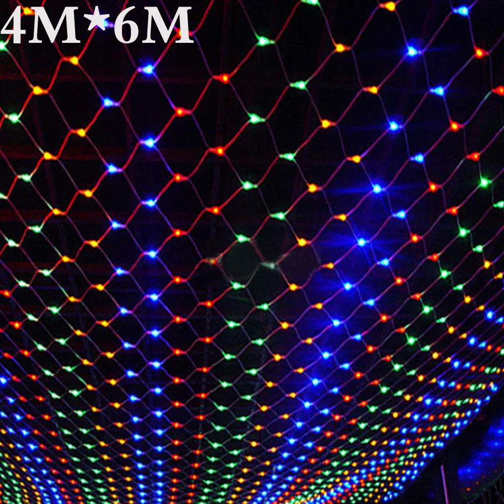 

Waterproof 4m*6m net led christmas led net lights fairy lights mesh nets fairy lights Outdoor garden new year wedding holiday