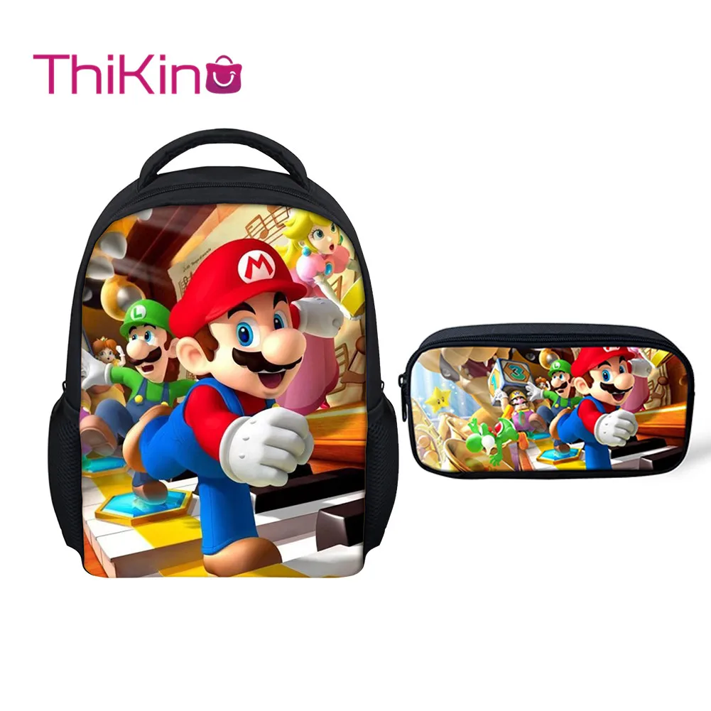 

Thikin Mario School bags for Boys Preschool Book Backpack for Kids Pupil's School Supplies Boys Bookbags Students Daybag