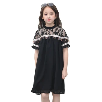 

2019 European and American style Teen girls princess dress children's clothing summer new Korean big girls short-sleeved dresses