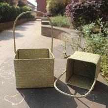 Cesta de almacenamiento de flores de fruta tejida a mano, cesta de almacenamiento de boda, caja de almacenamiento Estilo nórdico Vintage, cesta organizadora