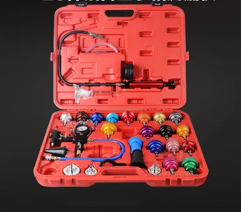 

Water Tank Leakage Tester Water Tank Leakage Tester 28pcs Universal Radiator Pressure Tester Kit Cooling System Tester
