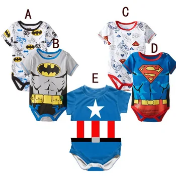 

Baby Rompers 2019 Short Sleeve Cartoon Superhero Cotton Overalls Newborn Clothes Bebe Boys Girls Superman Batman Jumpsuit Romper
