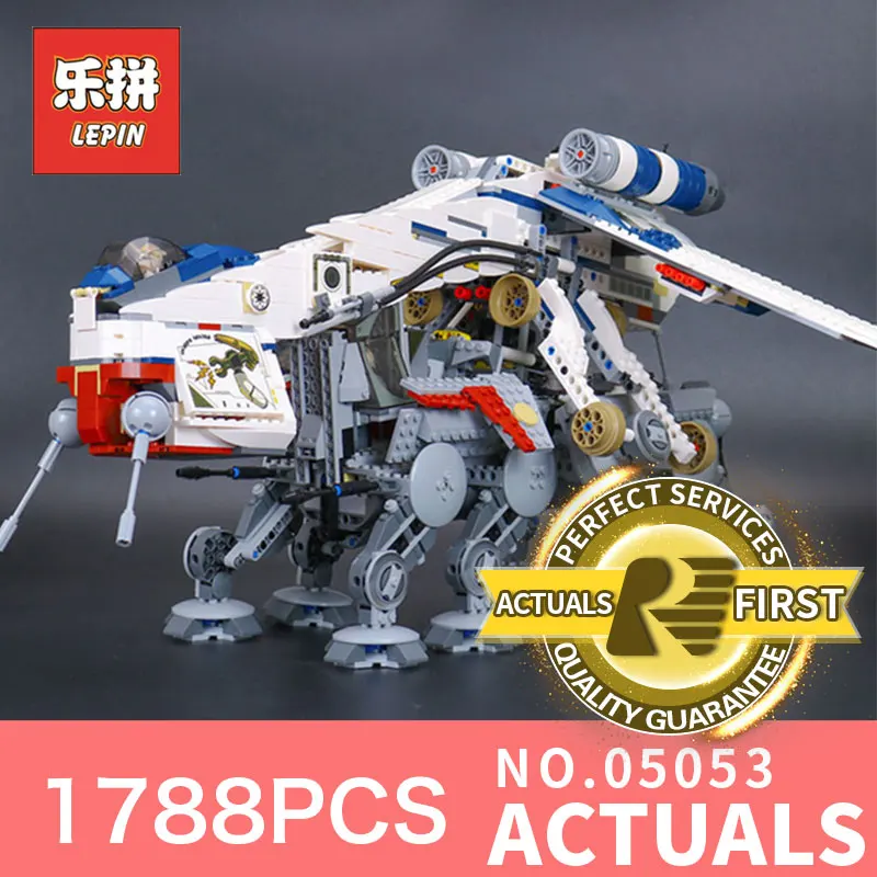 Lepin 05053 Star 1788Pcs Wars the Republic Dropship with  AT-OT  Walker Model Building Blocks Bricks model toy LegoINGlys 10195