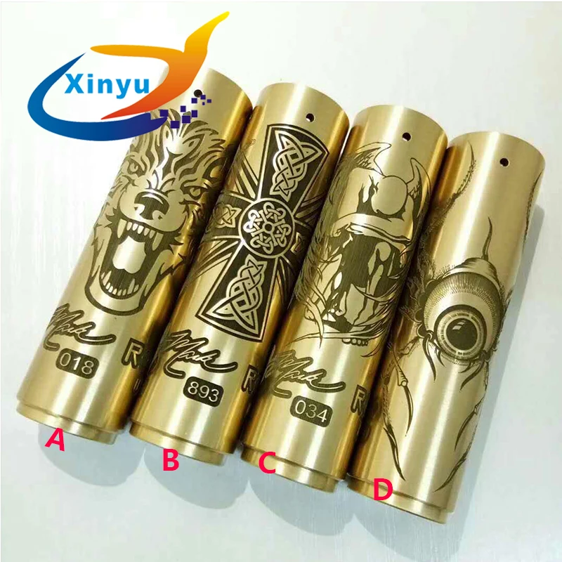 

HOT Classic Rogue mod 24mm diameter Mechanical Mod brass e cigarette 18650 battery Exquisite Pattern MOD FIT 510 thread Atomizer