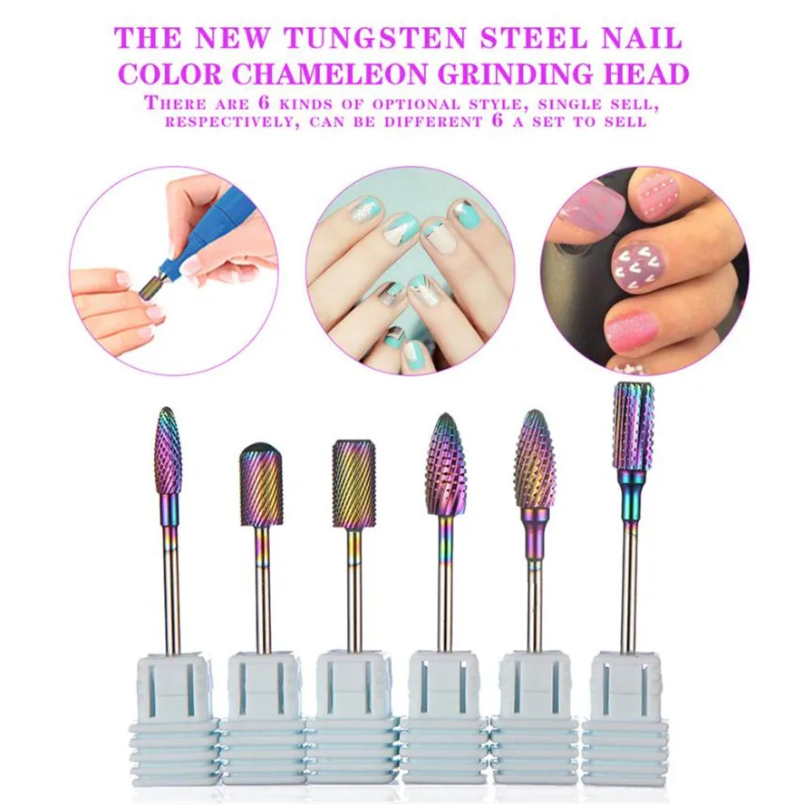 

New Nail Art Equipment Tool HAICAR 1PC Blue Nano Coated Carbide Nail Drill Bit Gel Remove Polishing For DIY Nail Design Pretty