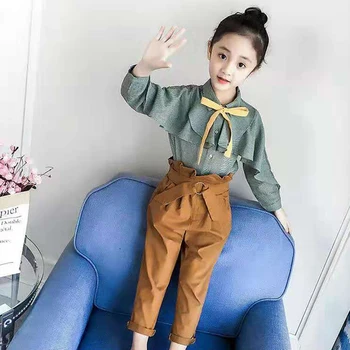

New Kids Clothes Girl Baby Long Sleeve Cotton Blouse Pants 2Pcs/Set Casual Suits Baby Clothing Retail Children Clothes Suits