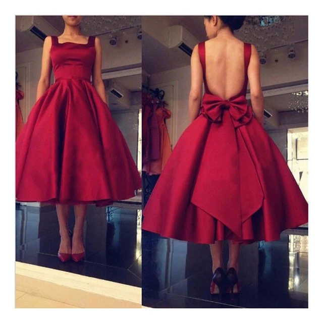 red dress with bow on back