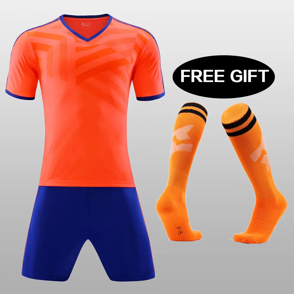 

Kids Boy girl Profession Soccer Jerseys Sets Survetement Football Kits Adult Men Futbol training uniform Football Socks freegift