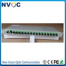 1X16 19 дюймов 1U волоконно-оптический разветвитель PLC стойка загружена полностью с SM, SX, SC/APC адаптер+ 1*16, ABS коробка, 2,0 мм, 1 м, SC/APC PLC сплиттер