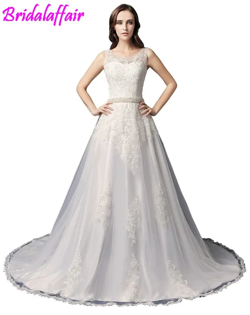 Aliexpress 2018 White Gown Women S A Line Chapel Train 2018 White Gown Women S A Line Chapel Train Wedding Dress Abito Sposa Bridal Luxury
