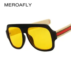 MEROAFLY Новое поступление Для женщин Квадратные Солнцезащитные очки Модные Разноцветные ноги Для мужчин ретро очки прозрачные желтые