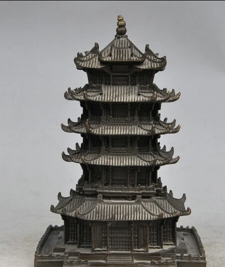 

xiuli 002635 Tibet Pure Bronze Folk Buddhism FengShui Temple Buddha Statue Pagoda Stupa Set