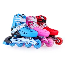 Одиночные мигающие роликовые коньки для детей PU Роликовые кроссовки Quad Skate регулируемые Инлайн ролики для слалома обувь хорошая как SEBA IA70