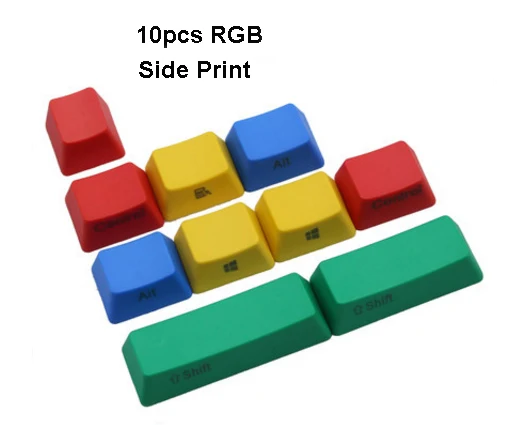 

NPKC 10 Pieces RGB Thick PBT Keycaps OEM Profile Modifiers for Cherry MX Switches of 61-key 87-key 108-key Mechanical Keyboard