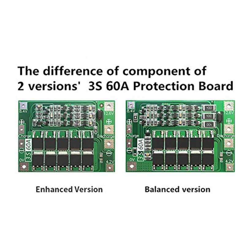 3S 60A Bms плата 11,1 В 12,6 в 18650 литий-ионный аккумулятор Защитная плата улучшенная версия-Горячая Распродажа