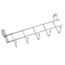 Free shiping baño cocina organizador percha con ganchos accesorios de baño de acero inoxidable v1nf 5-hook