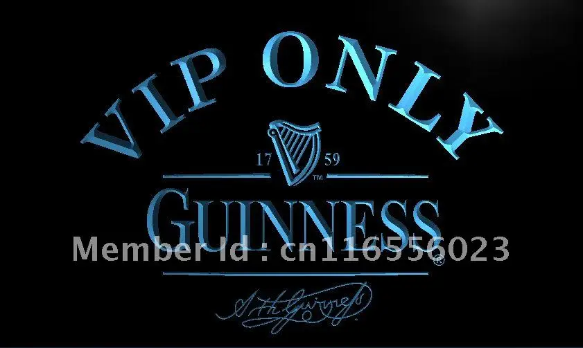 LA426-только VIP пиво Guinness Светодиодный светодиодная неосветильник световая вывеска