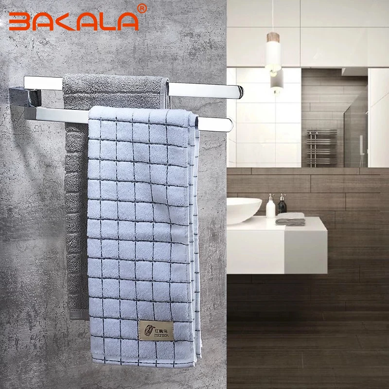 304 Stainless steel swivel towel bar movable double towel rails chrome  Rotation Bathroom Accessories