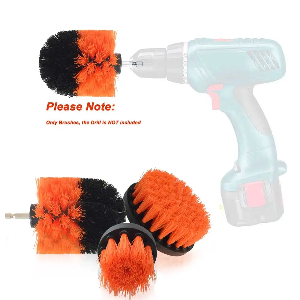 SITAILE 3Pcs Car Tire Electric Drill Brush Car Cleaning Brush for Wheel