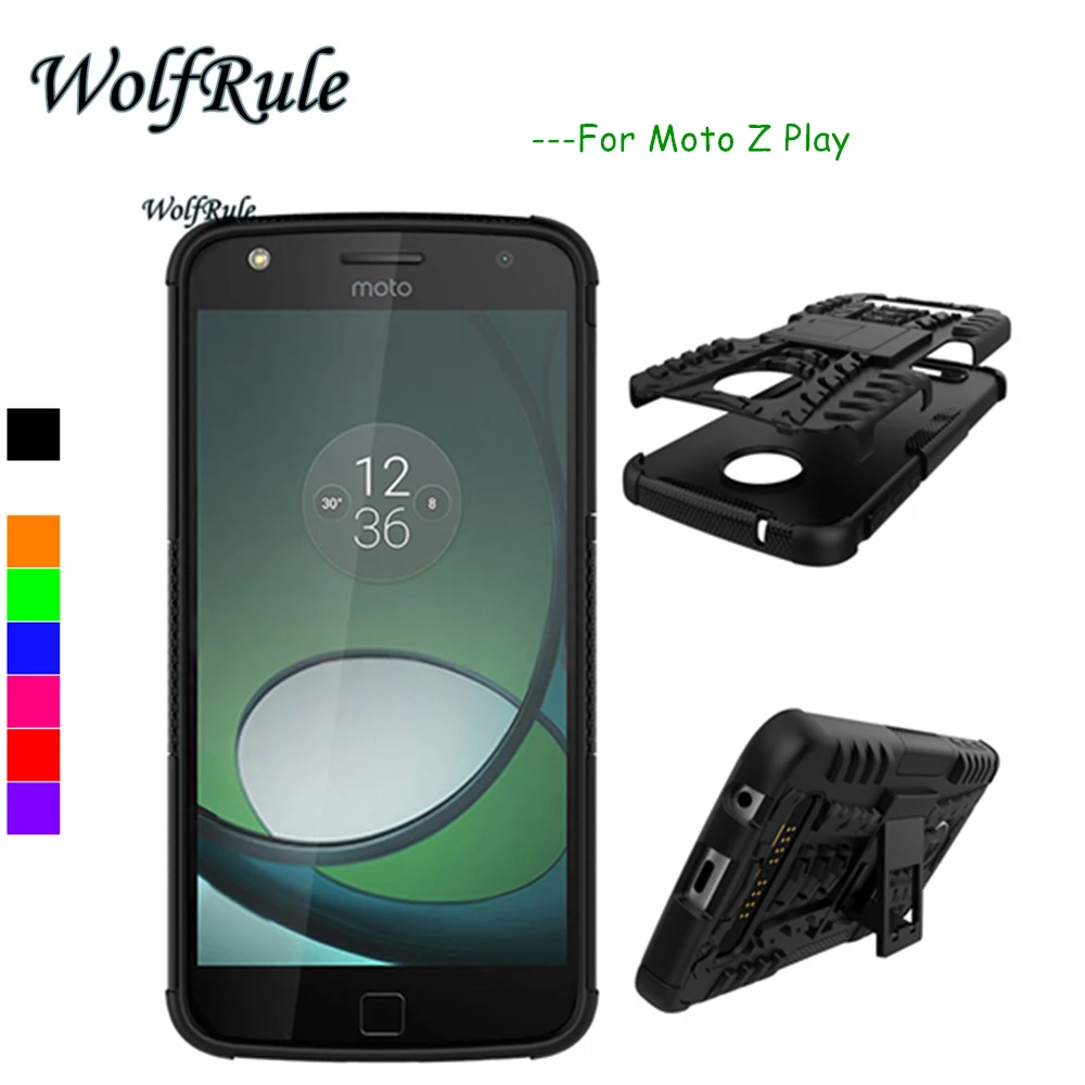 

Case For Moto Z Play Cover Anti-knock Silicone + Hard Plastic Cover For Motorola Moto Z Play XT1635 5.5" Phone Holder Stand Capa