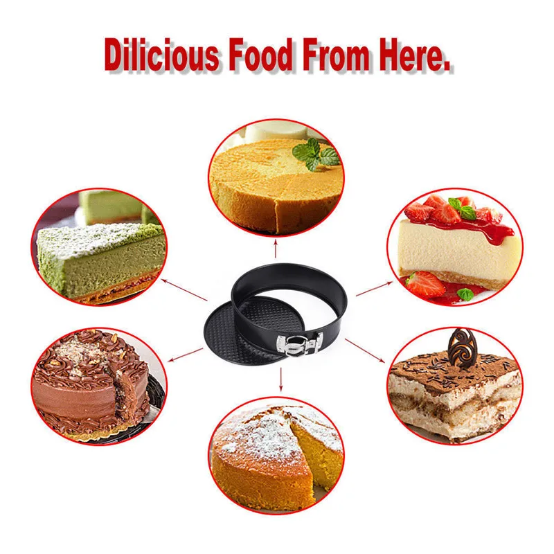 

1PC Non Stick Bake Pan 7/8/9.5 Inch Cake Pan Baking Kitchen Bakeware Tools Cake Molds Moulds Black