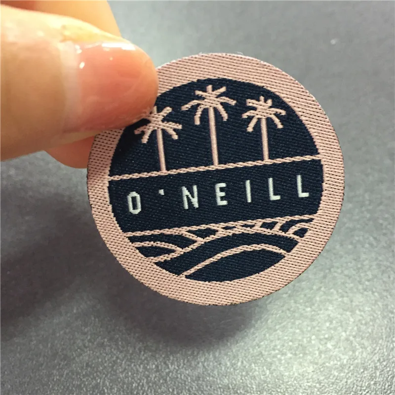 

Custom 100D Density Laser Cutting Fancy Cutting 4*4.2cm Woven Patch for Clothing