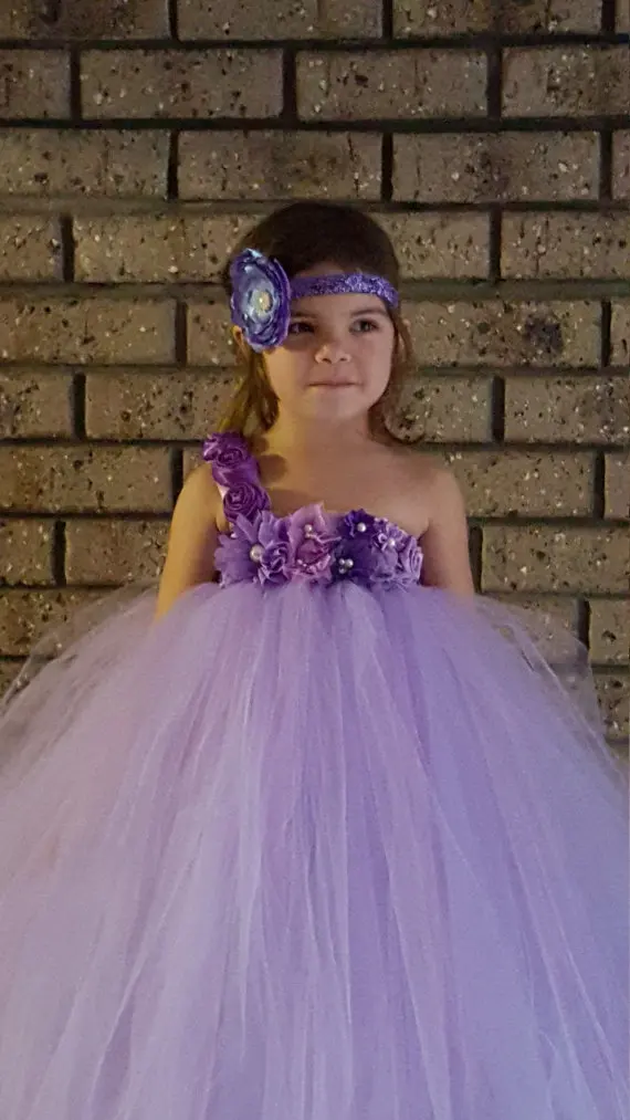 Lavender Lilac Flower Girl Tutu Dress 