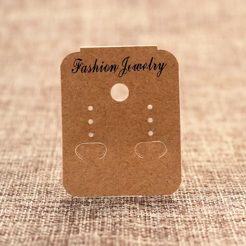 100pcs 4*5 Kraft Paper Earring Stud Card Earring Packaging Card Hanging