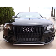 RS4 Style Black Front Bumper Mesh Grill Grille Car-styling For Audi A4 B8 2009~2012