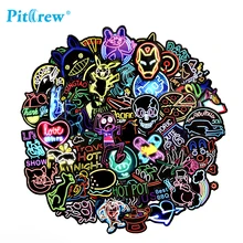 50 pcs Neon Light Stickers Cool Funny Car Styling Bomb JDM Decals Animal Cartoon font b
