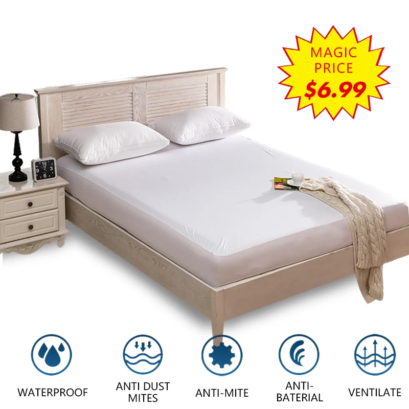 Дешево Forcheer матрас крышка водонепроницаемый матрац подкладка анти пыли плотно обёрточная бумага кровать Топпер с эластичной