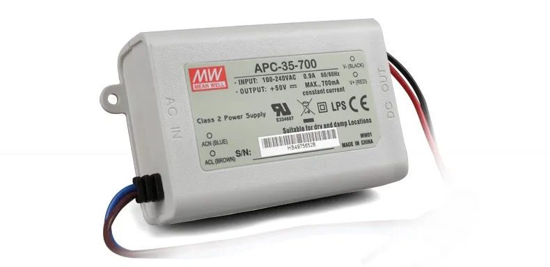 

Original MEAN WELL 35W Single Output Constant Current LED Driver Switching Power Supply APC-35