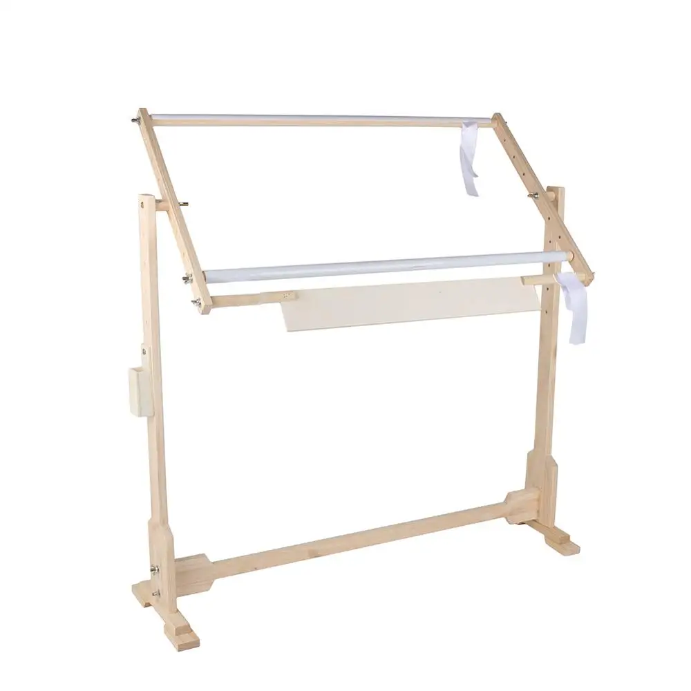 

14CT Cross Stitch Frame Floor Stand Wooden Embroidery Tapestry Hoops 80cm
