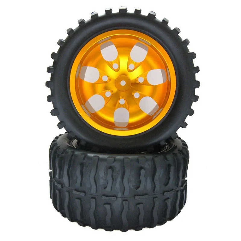 

4Pcs 1:10 88016 Big foot tire truck tire For 94108 94111 94188 HPI small F FS Aluminum alloy wheel hub 88151