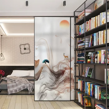 

China Modern Wind Glass Foil Scrub Sticker Opaque Translucent Tea Room Meeting Room Sliding Door Glass Decorative Sticker