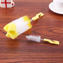 2 шт./компл. щетка для детской бутылочки для щетка для сосков 360 градусов Вращающаяся головка для очистки поролоновая щетка для мытья кружек комплект младенческой контактная щетка