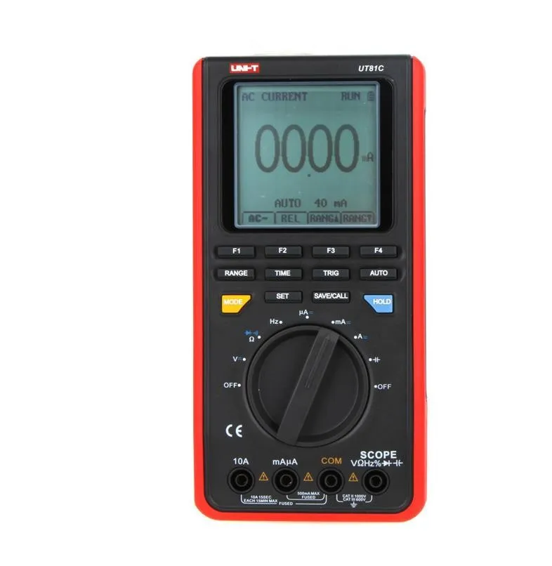 

UNI-T UT81C 16MHz 80MS/s Real-Time Sample Rate Handheld Scopemeter Oscilloscope Digital Multimeter with Capacitance Measurement