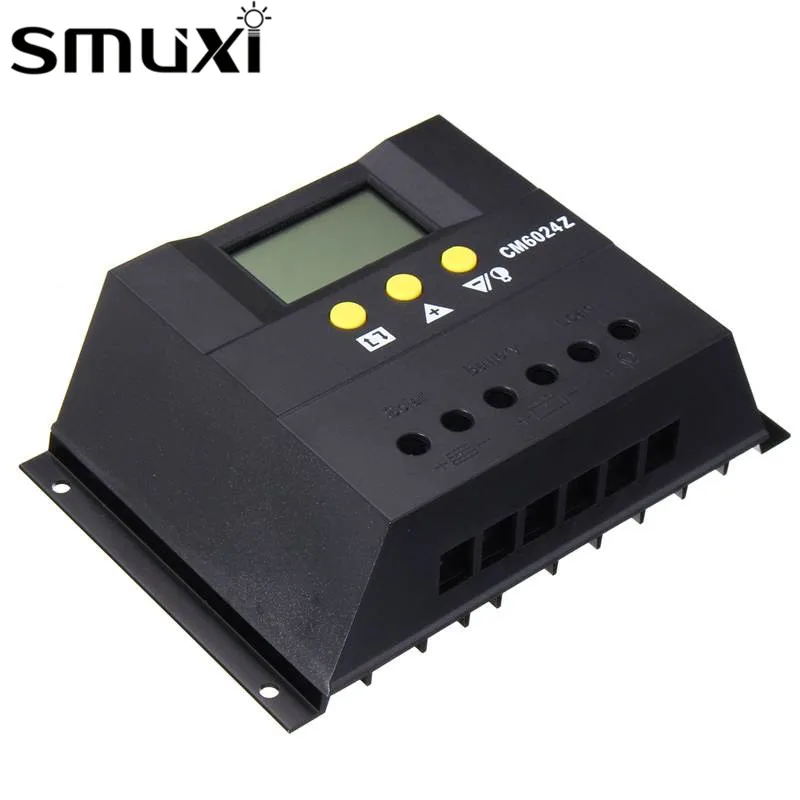 

Smuxi Solar Controller Panel ChargerBattery Voltage Charger Regulator 60A 12V/24V LCD Display PWM Intelligent Charger
