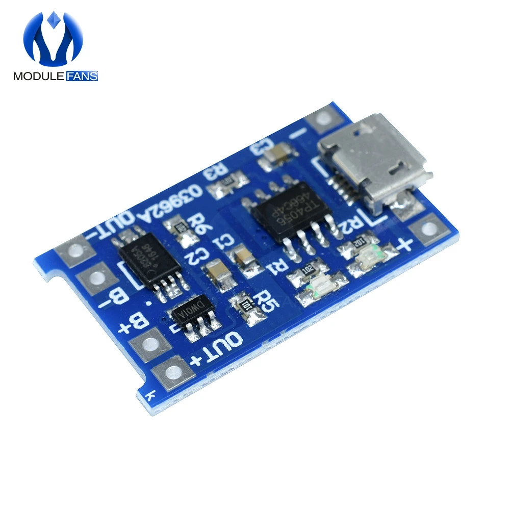 

10pcs Micro USB 5V 1A 18650 TP4056 TC4056A TC4056 Lithium Battery Charger Module Charging Board With Protection Dual Functions