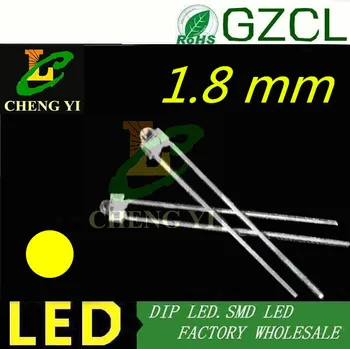 

1000PCS Free shipping Yellow indicator 1.8mm led through hole led DIODE 585-595nm 2.0-2.2V DIP LED