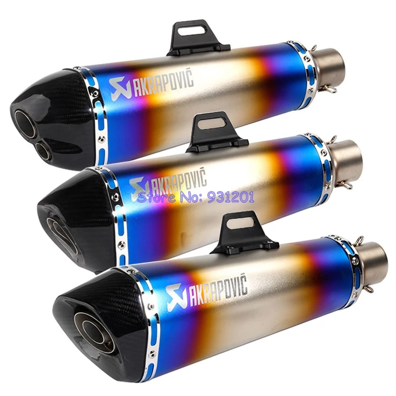 

Length 470mm Inlet 51mm Akrapovic Motorcycle Exhaust Pipe Muffler Escape Carbon and Steel Motorbike Muffler Exhaust Slip On