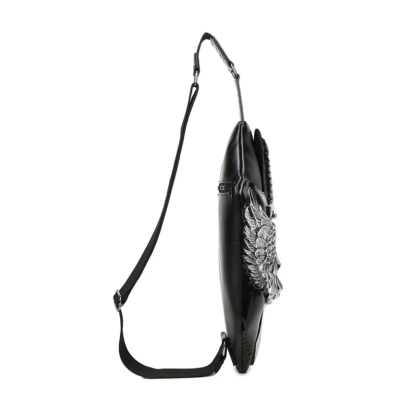 3D кожаная мужская сумка через плечо, крутая маленькая сумка через плечо, серебристая, золотая, черная, модные сумки, винтажные Мини сумки-мессенджеры