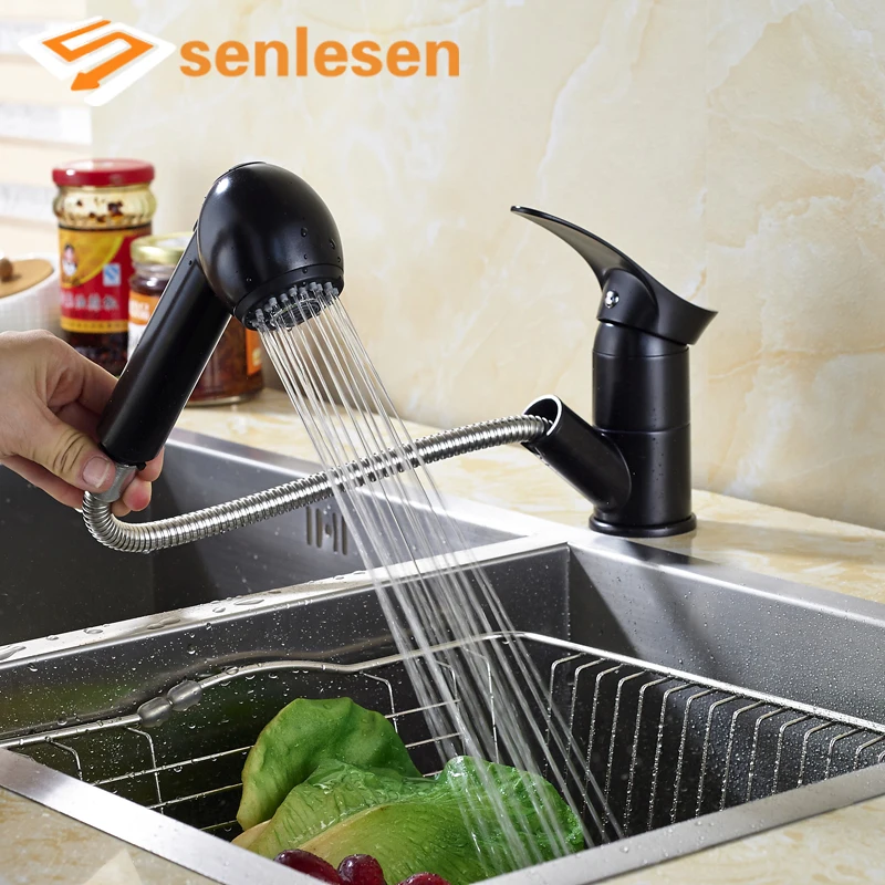 

Single Handle Single Hole Pull Out Sprayer Two Functions Kitchen Faucet ORB