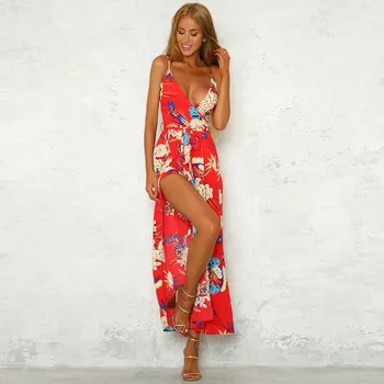 

Plus Size 2018 Casual Hot Sexy Rompers Womens Beach Jumpsuit Summer Floral Fashion Jumpsuit