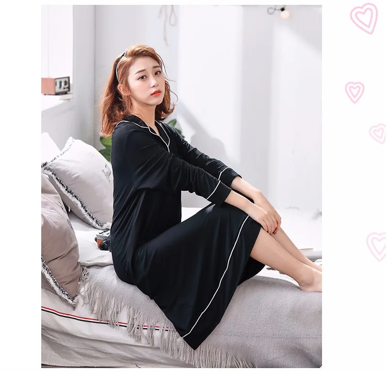 modal cotton nightgown plus size (3)