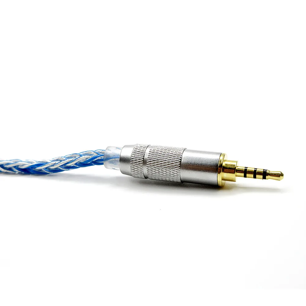 HPHF кабели для наушников MMCX обновленный кабель 1,2 м 7N один Кристалл Медь посеребренный 2,5 мм сбалансированный штекер для Shure pin WESTONE