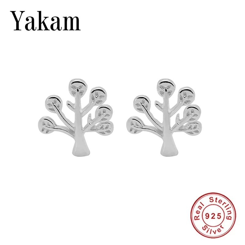 

Cute Family Tree Trendy Stud Earrings 2019 Spring High Quality Real 925 Sterling Silver Earring For Women Lady Luck Gift Jewelry