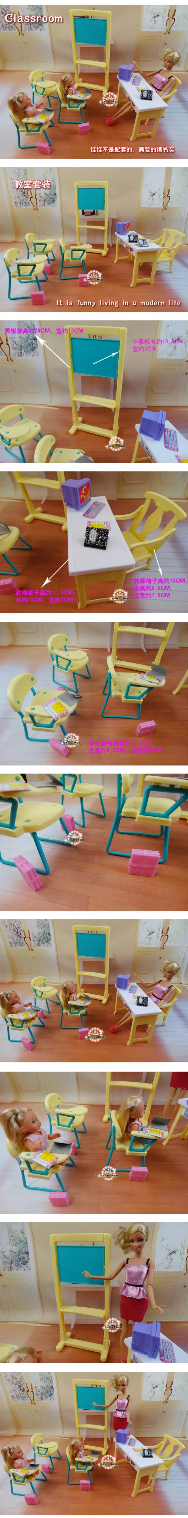 Игрушки для девочек DIY 1/6 аксессуары для кукол стулья для класса+ Классная доска подарочный набор кукольная мебель для куклы Барби